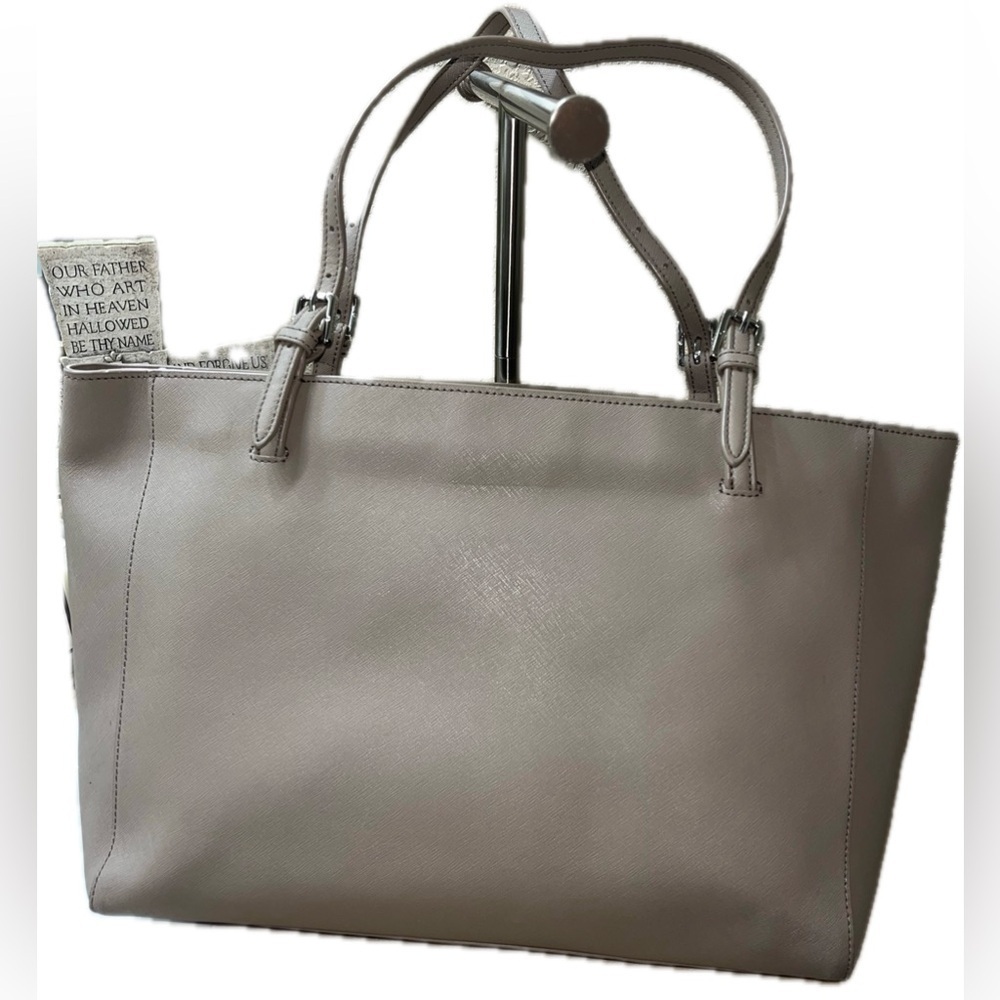 Tory Burch Gray Saffiano Leather Tote - Picture 11 of 16